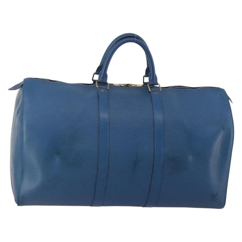 Louis Vuitton Epi Keepall 50 Travel Bag Blue